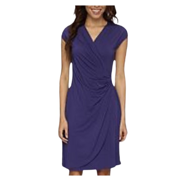 SOLD TOMMY BAHAMA Sz M Tambour Wrap Dress Purple - Picture 2 of 12